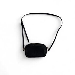 H&M Black Faux Leather Crossbody Bag Small Shoulder Purse